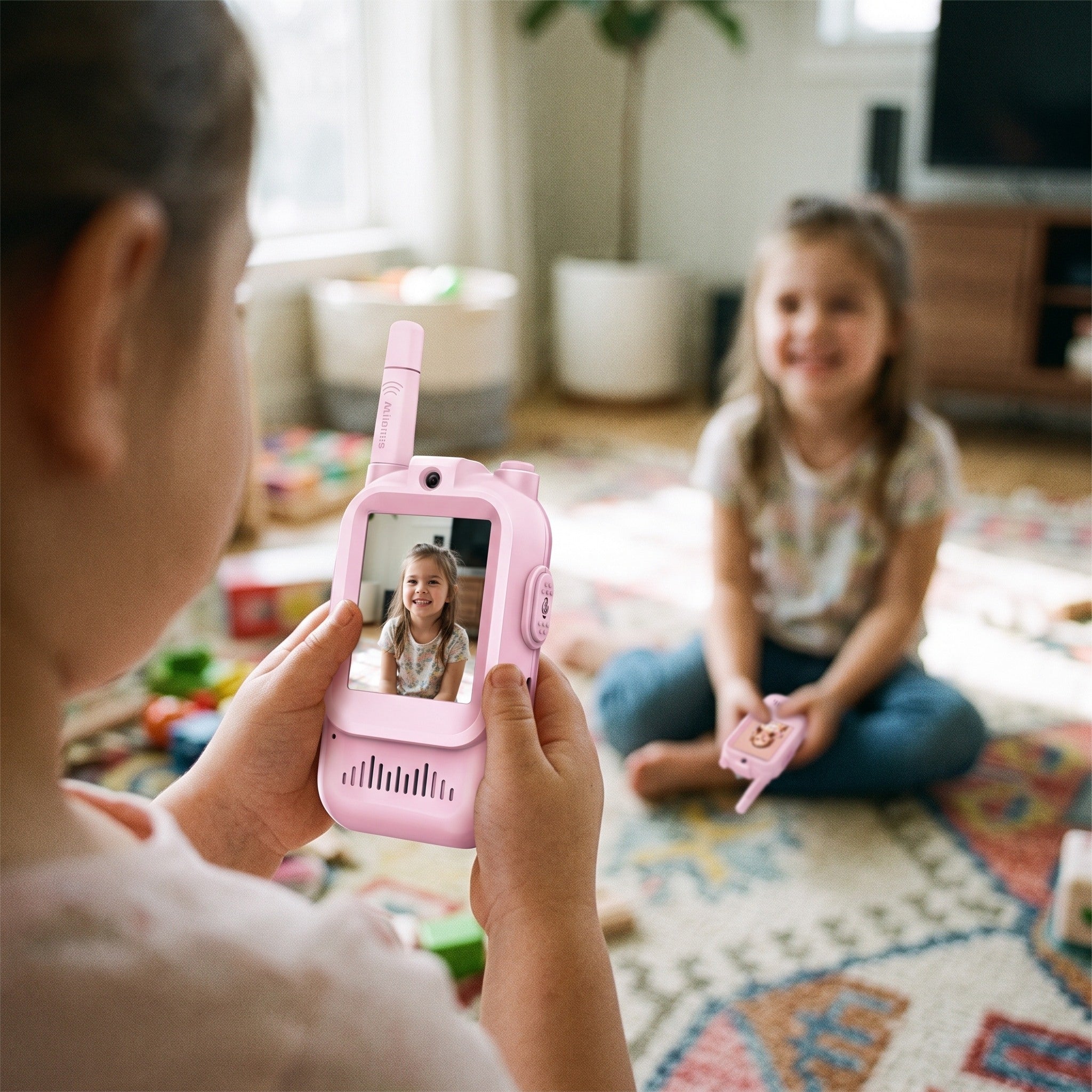 Close view of the Playpal camera, video screen and controls