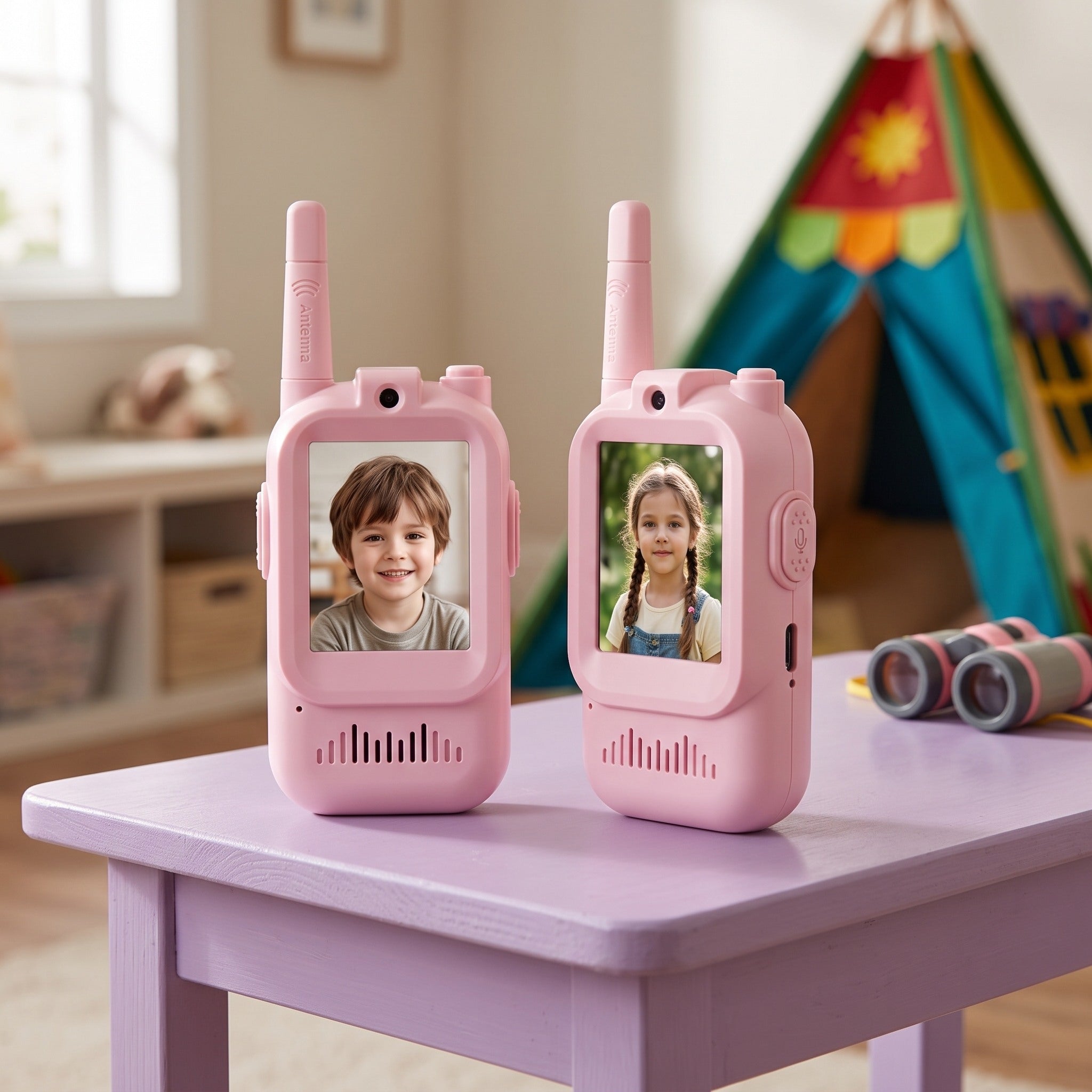 Pink and pink Playpal video walkie-talkie pair